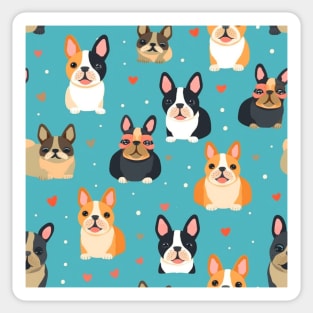 Cute cartoon French bulldog pattern 03 Sticker